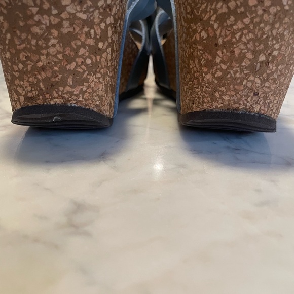 Marina Luna Light Blue Wedge Sandals - Picture 8 of 8